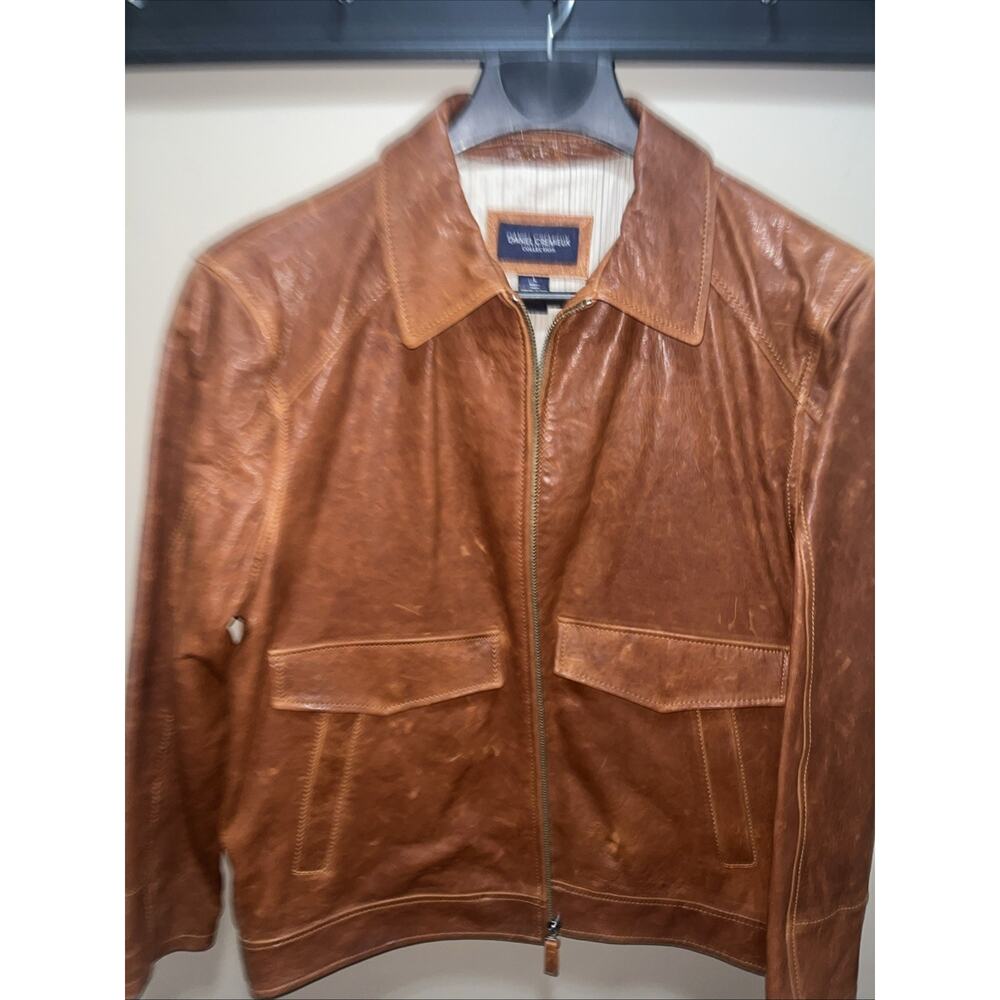 Daniel Cremieux Leather Sz Large Jacket Soft Lambskin Leather Tan 90’s VTG NWT - Picture 2 of 10